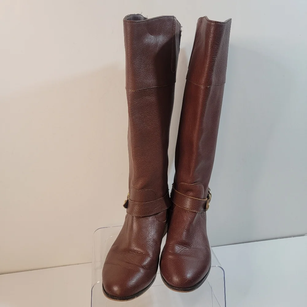 Dolce Vita Brown Pebbled Leather Riding Boots